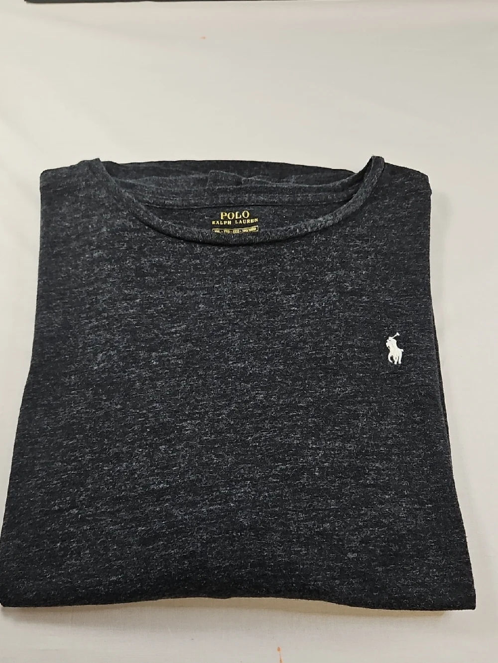 Polo Ralph Lauren Heathered Gray Long Sleeve Polo, Size XXL.